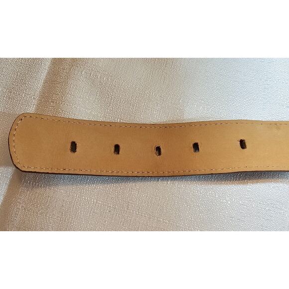 Vintage womens SZ M (36 inches) Talbot Leather Belt Western gold chain details - Picture 11 of 12